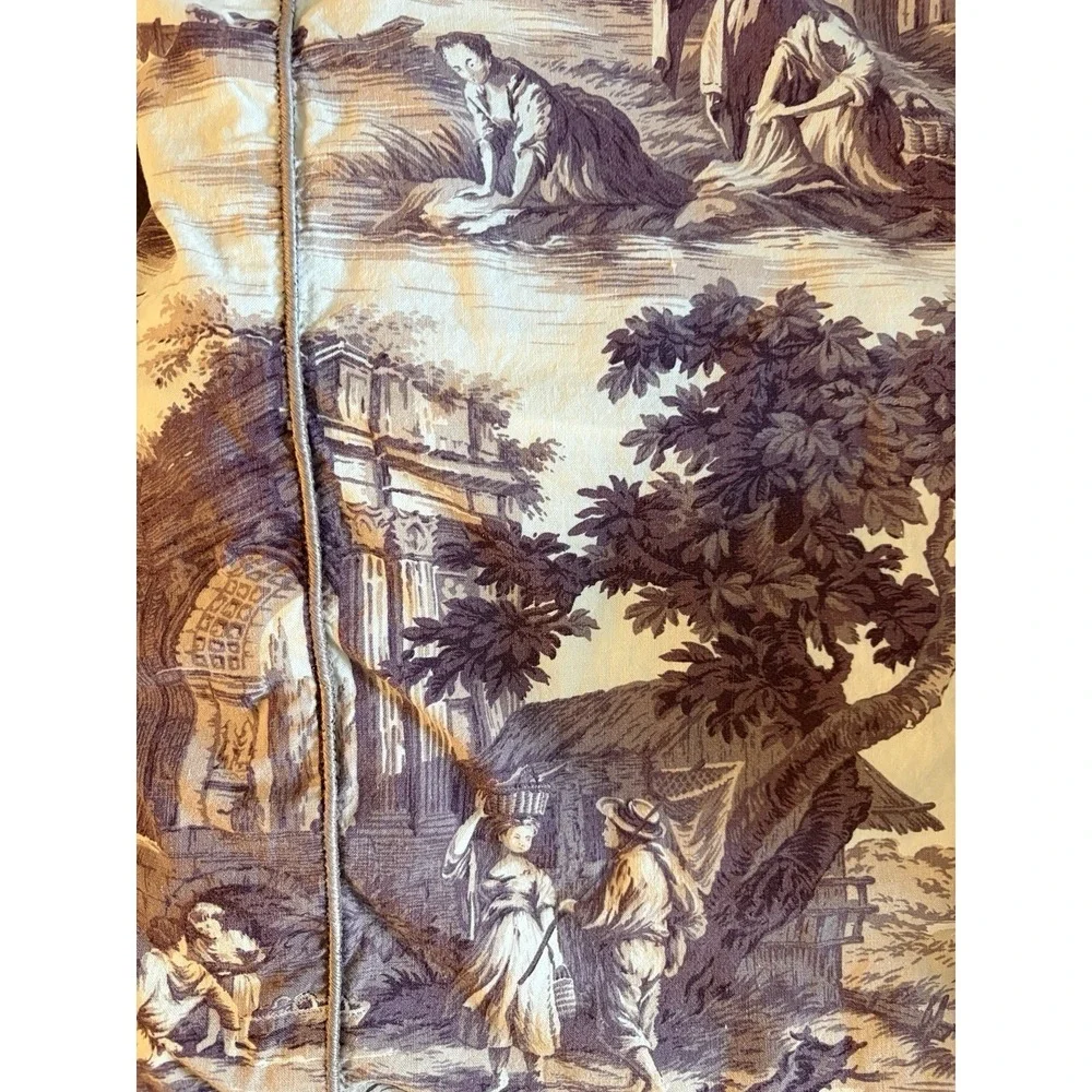 VTG Toile Spa Chinoiserie Custom‎ Made Queen Duvet Cover Soft Lavender 87